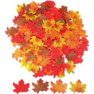 200PCS 8cm/3.1inch Assorted Color Artificial Maple Leaves Fall Leaves Weddings